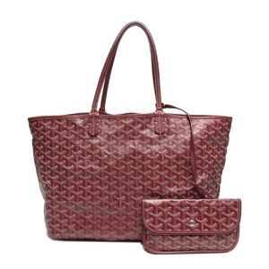 Fashion Elegant Mono Burgundy Tote with Matching Pouch